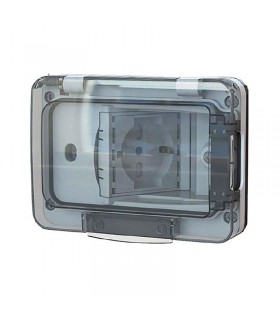 4Box WIDE Gehäuse mit Schukosteckdose weiß IP55 4B.W.01.015