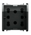 Simon Urmet Nea Multistandard-Steckdose 2 doppelseitig und 1 schuko Stahl 10311/2AC