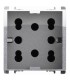 Simon Urmet Nea Multistandard-Steckdose 2 doppelseitig und 1 schuko Aluminium 10311/2AL
