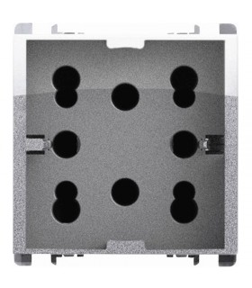 Simon Urmet Nea Multistandard-Steckdose 2 doppelseitig und 1 schuko Aluminium 10311/2AL