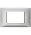 Vimar Plana Abdeckrahmen 3 Module Farbe Metallic Silber 14653.71