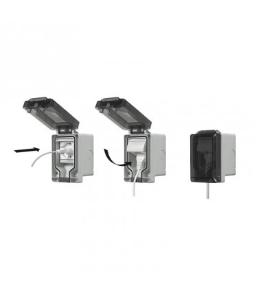 Vimar wasserdichtes Gehäuse IP66 mit eingestecktem Stecker 2 Module 14962