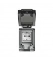 Vimar Wasserdichtes Gehäuse IP66 mit eingesetztem Stecker 2 Module + Buchse 14962.U