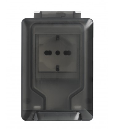 Vimar Wasserdichtes Gehäuse IP66 mit eingesetztem Stecker 2 Module + Buchse 14962.U