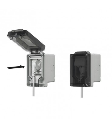Vimar Wasserdichtes Gehäuse IP66 mit eingesetztem Stecker 2 Module + Buchse 14962.U