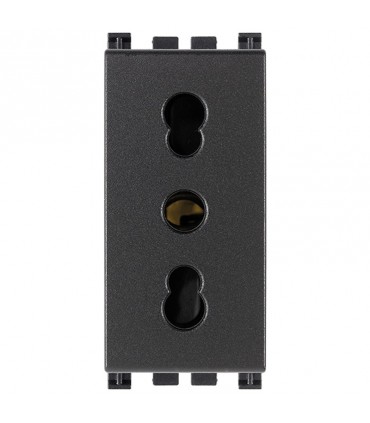 Vimar Arke zweiseitige Steckdose 10/16A 2P+E grau 19203