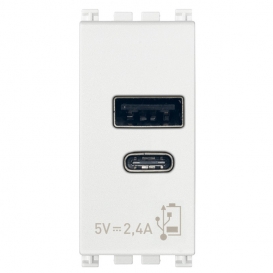 Netzgerät Vimar Arke USB A+C 5V 2,4A 1 Modul weiß 19292.AC.B