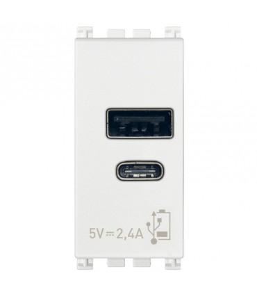 Netzgerät Vimar Arke USB A+C 5V 2,4A 1 Modul weiß 19292.AC.B