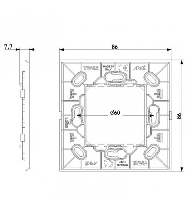 Vimar Arkè Funkhalterung für Funksteuerung Classic Platte Grau 19507.CL