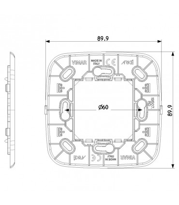 Vimar Arkè Funksteuerung Halterung für Runde Platte Grau 19507.RN