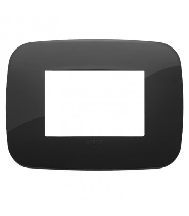 Vimar Arke Platte 3 Module rund schwarz 19683.81