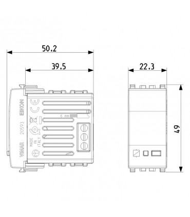 Vimar Eikon IoT verbundener Stellantrieb für 16A Steckdosen Weiß 20593.B