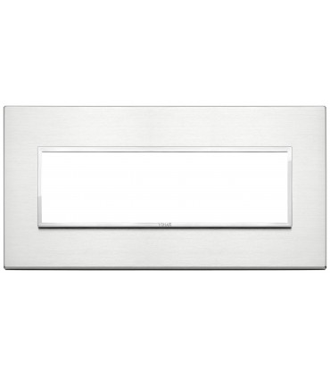 Vimar Eikon Evo Platte 7 Module glänzendes Aluminium 21657.01