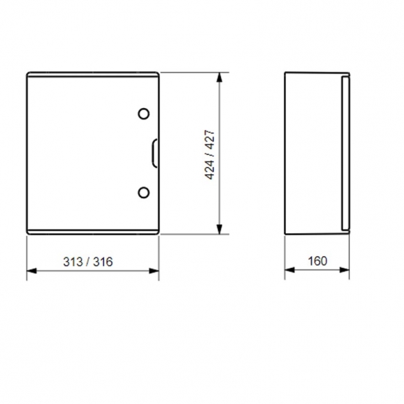 Gewiss Wand-Elektrokasten mit massiver Tür 310x425x160 IP66 GW46002F