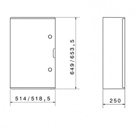 Gewiss Wandbedientafel mit massiver Tür 515x650x250 IP66 GW46005F