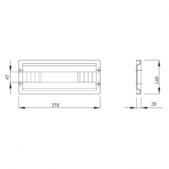 Gewiss 18-moduliges Fenster-Din-Panel GW46421F