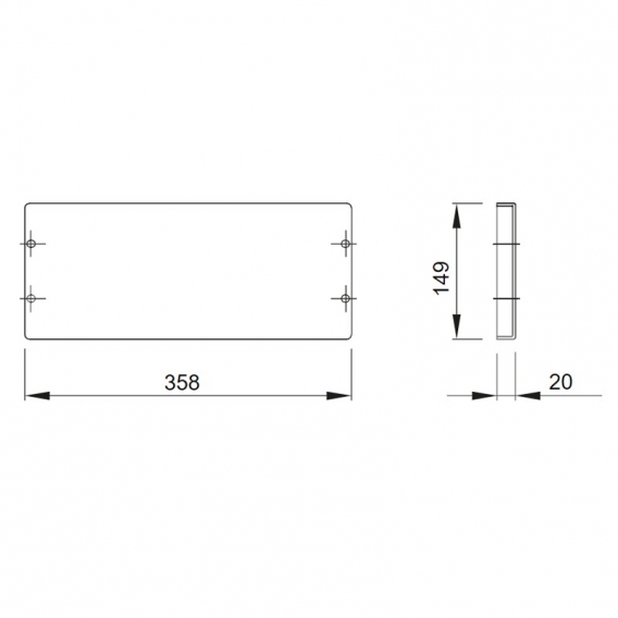 Gewiss Blindplatte für Schalttafeln 405mm GW46426F