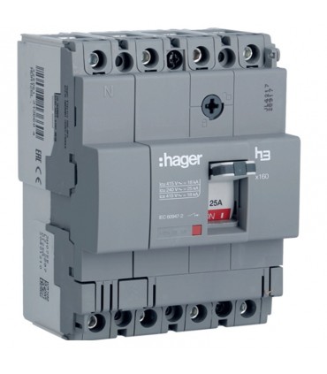 Hager 4P 125A 18KA X160 Schutzschalter mit Panzergehäuse HDA126L