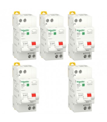 Schneider 2 Module FI- und LS-Schalter Kit 10A 1P+N 30MA AC 4.5KA R9D60610