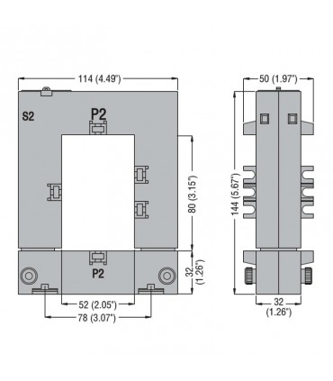 Lovato 300/5A öffenbare Stromwandlerstäbe 50x80mm DM1TA0300