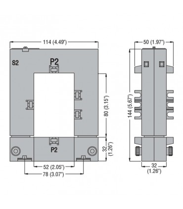 Lovato 400/5A öffenbare Stromwandlerstäbe 50x80mm DM1TA0400