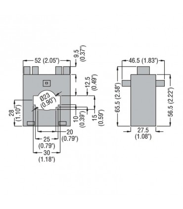Lovato Ringkerntransformator-Durchgangsstromkabel 23mm 250A DM2T0250