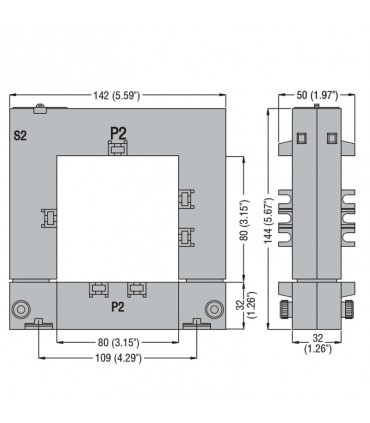 Lovato 600/5A öffenbare Stromwandlerstäbe 50x80mm DM2TA0600