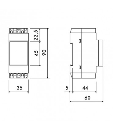 Perry-Transformator 15VA Ausgänge 4-8-12V 2 DIN 1TDTR015/QOD