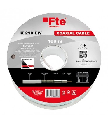 FTE Koaxialkabel für TVSAT 6,8mm aus PVC, 100 Meter K290EW