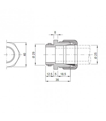 Gewiss Rohrverbindung für 25mm Rohr IP66 GW50417