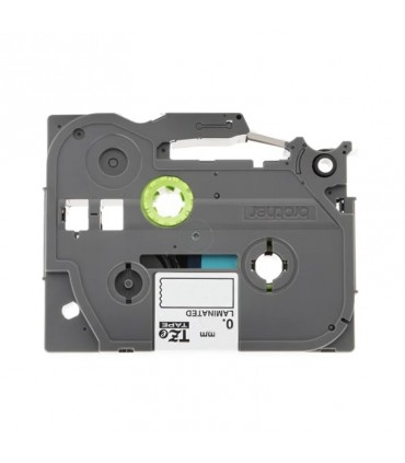 Laminiertes Farbband für Brother Etikettiermaschine QWERTY 12mm Weiß/Schwarz EGO2SB12W