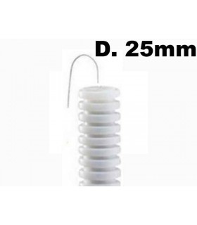 Faltenschlauch WEIß mit fadenhebels, Durchmesser 25mm, je meter