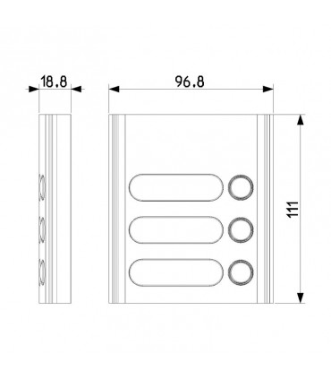 Elvox Modul Eingangstableau mit 3 Tasten, grau Targa 8000 Serie 8003