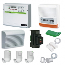 More about Hiltron Protec 8-Zonen-GSM-Alarm-Kit mit Sirene, Detektoren, Lesegeräten und Schlüsseln KPROTEC8GSM