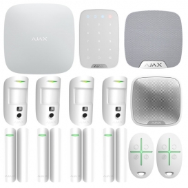 Ajax Wireless Alarm Kit mit Hub2 plus 4G 2 SIM WLAN Steuergerät + PIR Weiß