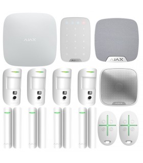 Ajax Wireless Alarm Kit mit Hub2 plus 4G 2 SIM WLAN Steuergerät + PIR Weiß