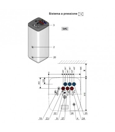 Daikin Hybridcube Brauchwasserspeicher 343/19/0 DB 300 Liter EKHWP300B