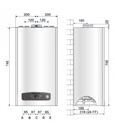 Ariston CARES S 24kW Kondensationskessel mit Abgassatz und Armaturen 3301637