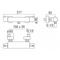 Nobili Thermostat-Brausebatterie für die Wandmontage Chrom AB87030CR