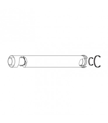 Rinnai Verlängerungsschnur Koaxialabgasadapter 1 Meter FOT-KX080-001