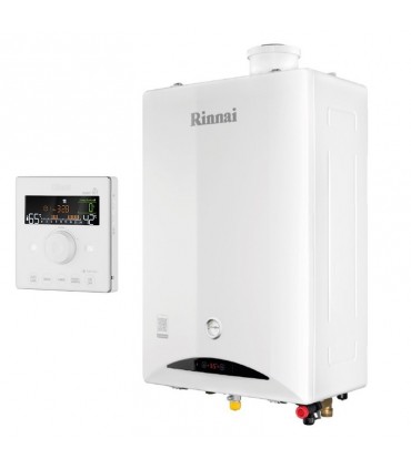 Rinnai Brennwert-Haushaltsgaskessel mit Standard-WLAN-Chronothermostat REB-KBI2929FFLPG