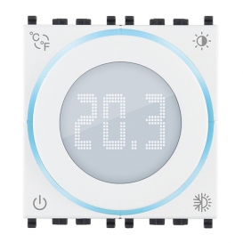 Vimar 2-Modul-Drehthermostat mit Bildschirm Farbe Weiß 02970.B