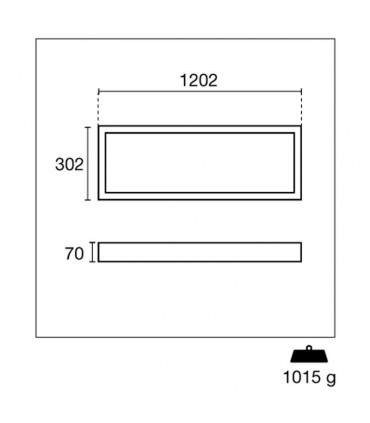 Kit Century 30X120 cm Deckenleuchte für LED-Paneele KIT-PLFB120