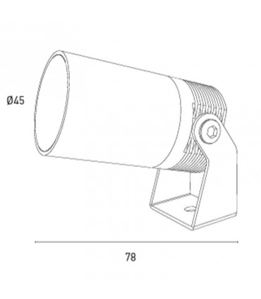 Verstellbarer Projektor COLIBRI7 230V 7W 40° 4K IP65 AL1040BN