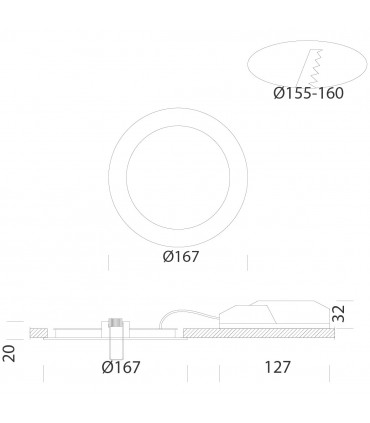 Fosnova Disano LED-Einbaulichtstrahl 12W 3000K 930 lumen 2215951300