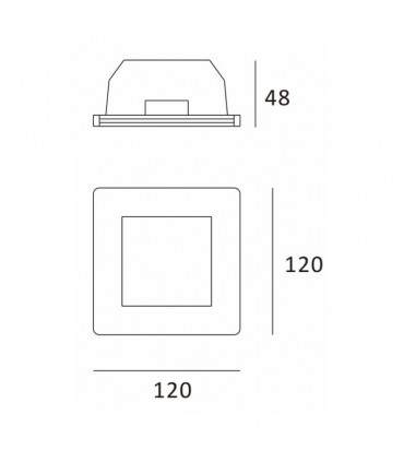 Ledco Einbaugipsleuchte mit Glas GE1020/G