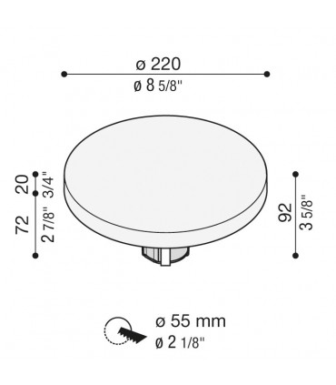 Lombardo satinierter LED-Diffusor LINE 220 30LED 1350 Lumen 4000K schwarz LL113100N