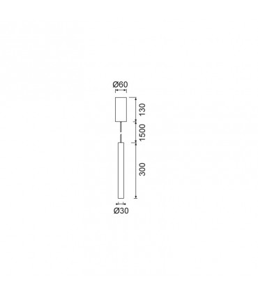 Nobile Rohr LED-Leuchte 7,5W 3000K H300 D30 Farbe: Schwarz DL030/NE