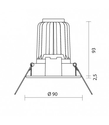 Side Einbaulicht KIT JOLLY LED 10W 3000K (warmes Licht), Winkel 40°, Deckenstärke: 1-30 mm KT2825-JLBC40