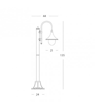 Sovil Lampara Straßenlampe Sockel E27 Farbe Rost-Effekt 938/11